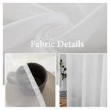 MIULEE 2 Panels Solid Color White Sheer Window Curtains Elegant Window Voile Panels/Drapes/Treatment for Bedroom Living Room (54 X 72 Inches White)