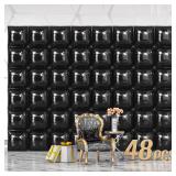 NISOCY BulkPCS Black Square Foil Balloons Wall Backdrop Metallic Double Sided Black Balloon Tunnel Arch Kit for New Year Birthday Baby Shower Graduation Party Decorations