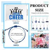 Huquary Bulk Pcs Gifts for Cheerleader Cheer Gifts Bulk Cheer Makeup Bag & Keychain & Bracelet & Waterproof Stickers for Women Girls Teammates Gift Team(Blue)