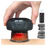 Becommend 5-in-1 Remote Cupping Kit for Massage Therapy with 20-Level Suction & Heat, Red Light Cupping Set with 2 Replaceable Cups for Back Pain, Knots, Soreness Relief (Black)