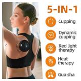 Becommend 5-in-1 Remote Cupping Kit for Massage Therapy with 20-Level Suction & Heat, Red Light Cupping Set with 2 Replaceable Cups for Back Pain, Knots, Soreness Relief (Black)