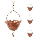 giole 8.2 ft Rain Chain, Lotus Rain Chains for Gutters with 10 Cups, Adjustable Copper Rain Catcher Chains with Bell for Gutters, Eaves, Drainage, Replacement Downspout