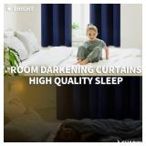 BGment Blackout Curtains for Bedroom 45 Inch Length - Room Darkening Drapes Thermal Insulated with Rod Pocket for Short Living Room Kitchen Bathroom Window, 42 x 45 Inch, 2 Panels, Navy Blue