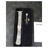 Anlinser No Tool Needed Bands Compatible with Apple Watch Band 42mm 41mm 40mm 38mm for Women Men, Stainless Steel Metal Strap Designed for Series 11 10 9 8 7 6-1 SE (Titanium)