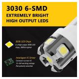PHINLION 194 LED Light Bulb 6000K White Super Bright 168 175 2825 W5W T10 Wedge 6-SMD 3030 Chipsets LED Replacement Bulbs for Car Interior Dome Map Readling Door Courtesy License Plate Lights