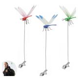 Dragonfly Clips Bug Repe Llent - 3D Fake Dragonfly Hat Clips,3 Pack Clip on Dragonfly for Garden Decor Indoor/Outdoor Deer and Horse Fly Deter Rent for Patio,Garden