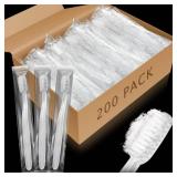 Tioncy 200 Pack Prepasted Disposable Toothbrushes Individual Wrapped Toothbrushes Soft Bristle Travel Toothbrush Single Use Wrapped for Hotel, Camp, Travel and Gift for The Homeless (White)