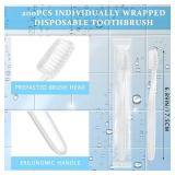 Tioncy 200 Pack Prepasted Disposable Toothbrushes Individual Wrapped Toothbrushes Soft Bristle Travel Toothbrush Single Use Wrapped for Hotel, Camp, Travel and Gift for The Homeless (White)