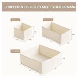Criusia Drawer Organizer Clothes, 10 Pack Dresser Organizer for Baby Clothes, Underwear, Sock- Foldable Closet Organization and Storage Dividers Bins for Nursery, Bedroom (Beige)