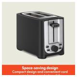 BELLA 2 Slice Toaster with Auto Shut Off - Extra Wide Slots & Removable Crumb Tray and Cancel, Defrost & Reheat Function - Toast Bread, Bagel & Waffle, Black