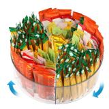CODOHI Drink Packet Organizer, Turntable Water Packet Organizer, Mix Drink Station Organizer, Pantry Organization Storage Bins for Kitchen Fridge Countertop Cabinet, 5 Parts for Snacks Packets Spices