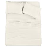 Utopia Bedding Queen Sheet Set 4 Piece Bed Sheets for Queen Size Bed, Soft and Breathable Microfiber, Includes 1 Fitted Sheet, 1 Flat Sheet and 2 Pillowcases (Ivory)