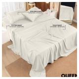Utopia Bedding Queen Sheet Set 4 Piece Bed Sheets for Queen Size Bed, Soft and Breathable Microfiber, Includes 1 Fitted Sheet, 1 Flat Sheet and 2 Pillowcases (Ivory)