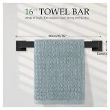 Matte Black Bathroom Hardware Accessories Set 5-Pieces Black Towel Bar Set Stainless Steel Towel Holder Set 16 Inch Towel Bar,Towel Racks Set for Bathroom Wall Mounted
