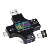 Eversame 2 in 1 Type C USB Tester Color Screen LCD Digital Multimeter, USB C Voltage Current Voltmeter Amp Volt Ammeter Detector USB Cable Charger Indicator DC3.6-30V/0-5.1A