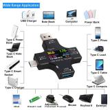 Eversame 2 in 1 Type C USB Tester Color Screen LCD Digital Multimeter, USB C Voltage Current Voltmeter Amp Volt Ammeter Detector USB Cable Charger Indicator DC3.6-30V/0-5.1A