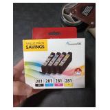 Canon - CLI-281 4-Pack Standard Capacity - Black, Cyan, Magenta, Yellow Ink Cartridges - Black/Cyan/Magenta/Yellow