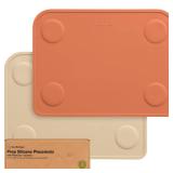 KeaBabies 2-Pack Silicone Placemats for Toddlers - 12x9 Non Slip Suction Baby Silicone Placemat for Kids Eating, Easy to Clean, Busy Travel Baby Mat for Dining Table, Food Grade/BPA-Free (Terracotta)