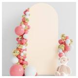 Wokceer 6FT Wedding Arch Backdrop Cover Spandex Fitted Beige Arch Covers Round Top Chiara Arches Cover for Wedding Birthday Party Ceremony Banquet Decoration