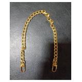 HAHIYO Purse Chain Strap 15.7 Inches Yellow Gold for Shoulder Cross Body Sling Handbag Clutch Replacement Comfortable Flat 0.4 Wide 2.4mm Extra Thick Metal 1 Pack