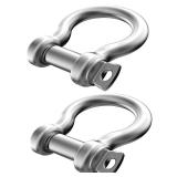 2 Pcs 4/7 Inch 304 Stainless Steel D Ring Shackles 14 mm Screw Pin Anchor Shackle for Traction Steel Wire, 14 mm