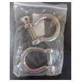 2 Pcs 4/7 Inch 304 Stainless Steel D Ring Shackles 14 mm Screw Pin Anchor Shackle for Traction Steel Wire, 14 mm