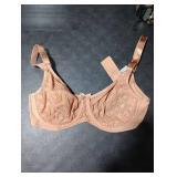 Full Figure Plus Size Lace Comfort Wonderwire Bra Underwire #9855 Cappuccino 38C