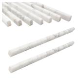 Jusmioke 15 Pack 0.5X12 Carrara White Marble Pencil Liner Tile, Polished Marble Tile Edge Trim for Kitchen Backsplash, Bathroom and Shower Walls (Carrara White (0.5