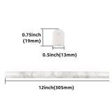 Jusmioke 15 Pack 0.5X12 Carrara White Marble Pencil Liner Tile, Polished Marble Tile Edge Trim for Kitchen Backsplash, Bathroom and Shower Walls (Carrara White (0.5
