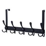 Encozy Over The Door Hooks,Coat Rack for Hanging Clothes Hat Towel (Heavy Duty Black 1pcs)