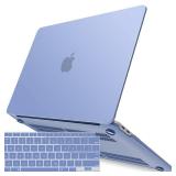 IBENZER Compatible with New MacBook Air 13 inch Case 2022 2021 2020 M1 A2337 A2179 A1932, Plastic Hard Shell Case with Keyboard Cover for Mac Retina Display with Touch ID, Serenity Blue, MMA-T13SRL+1 