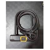 NDakter Bike Locks Heavy Duty Anti Theft, Combo Bike U Lock, 4-Digit Resettable Combination Bicycle Lock, Large U Shaped Ebike Lock with 5Ft Steel Cable for Electric Bike, Escooter, Motorcycle,Door