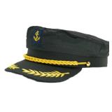 NCWIND Yacht Captain hat,Sailor hat,Boat Captain hat, Marines Costume Accessory for Adult Men Women black