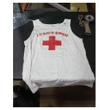 Summer Humor Funny Pool Lifeguard Tshirt I Cant Swim Tank Top Large
