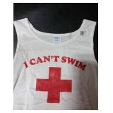 Summer Humor Funny Pool Lifeguard Tshirt I Cant Swim Tank Top Large