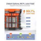 Ganiza Juicer Machines, Slow Masticating Juicers with Large Feed Chute for Whole Fruits & Vegetables, Cold Press Juicer with 3 Replace Filters for Batch Juicing, Easy to Clean, BPA Free(Silver)