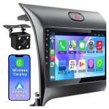 Alikali 9 inch Car Stereo with Carplay Android Auto fit for Kia Forte 2013-2018 Double Din Android 13.0 Touch Screen Car Radio Receiver w/WiFi GPS Navigation Bluetooth Backup Camera - 2+32G