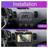 Alikali 9 inch Car Stereo with Carplay Android Auto fit for Kia Forte 2013-2018 Double Din Android 13.0 Touch Screen Car Radio Receiver w/WiFi GPS Navigation Bluetooth Backup Camera - 2+32G
