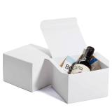 MESHA 100PC White Gift Boxes with Lids for Presents 6x6x4 Inch,Sturdy Bridesmaid Proposal Small Gift Box,Recyclable Paper Party Favor Gift Boxes Bulk for Wedding,Graduation,Birthday