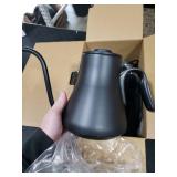 INTASTING Gooseneck Electric Kettle with ±1 Temperature Control for Pour Over Coffee & Tea, Quick Heating, BPA-Free Stainless Steel, Built-in Brew Timer, 1500W/0.9L (Ebony Black)