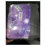 Keyroal Galaxy Constellation Print Comforter Set Full Girls Gradient Bedding Set,6 Piece Bed in a Bag with Sheet Bedding Gift for Kids(Purple)