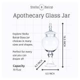 Large Glass Apothecary Jars with Lid, Clear Candy Jar for Candy Buffet, Fancy Decorative Glass Jar for Party, Wedding and Display, Tall Glass Candy Containers (Height: 16.5, Diameter: 6.5)