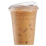 GUSTO Clear Plastic Cups with Lids [16 oz - 50 Count] - Disposable Iced Coffee Drink Cups with Strawless Sip Lids for Smoothies, Juices, and More - Formerly Comfy Package