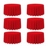 BRILLMAX 6 Pack Red Round Tablecloths 120 Inch - Circle Bulk Linen Polyester Fabric Washable Table Cloth Cover for Wedding Reception Banquet Birthday Party Buffet Restaurant