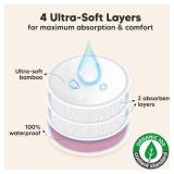 Organic Nursing Pads - 14 Washable Viscose Derived from Bamboo Breastfeeding Pads, Wash Bag, Reusable Breast Pads for Breastfeeding, Nipple Pads for Breastfeeding Essentials(Pastel Touch, M 3.9)