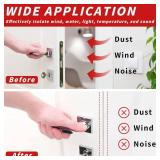 50 Feet D-Shape Rubber Weather Stripping Door Seal Strip, Fingwerk Self-Adhesive Backing Door Weatherstripping for Door Frame Insulation Large Gap, Easy Cut to Size with Tailor Scissors(Black)