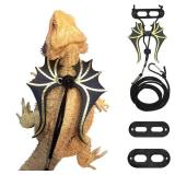 ADOGGYGO Bearded Dragon Lizard Leash Harness - 3 Size Pack Dinosaur Wing Lizard Harness Leash for Bearded Dragon Lizard Reptiles