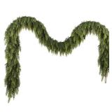 N&T NIETING 9ft Christmas Cedar Garland with Realistic Soft Thickness Pine, Artificial Green Faux Cedar Pine Garland for Fireplace Mantle Fireplace Indoor Outdoor Holiday Party Home Decoration