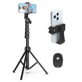 Liphisy 64in Tripod for Cell Phone & Camera, Phone Tripod with Remote and Phone Holder, Sturdy & Stable Height Adjustable Multi-Angle Shot Selfie Stick Tripod for Video Recording