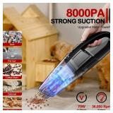 BSRCO Handheld Vacuum Cordless, Rechargeable 8000PA, Car Vacuum Portable Cordless, Hand Vacuum Rechargeable, 3 in 1, Lightweight, Hand Held Vacuum Cleaner for Car Home Office, Pet Hair